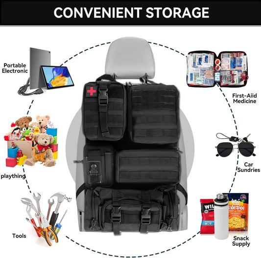 Tactical Car Seat Organizer –  for Emergency & Survival Gear