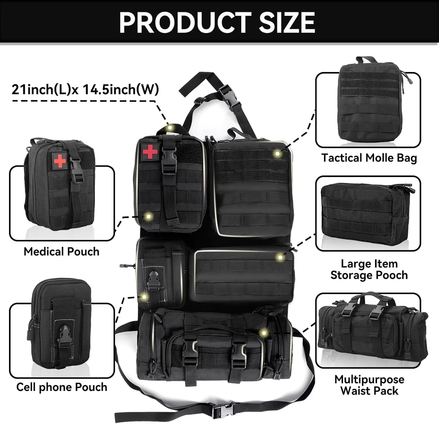 Tactical Car Seat Organizer –  for Emergency & Survival Gear