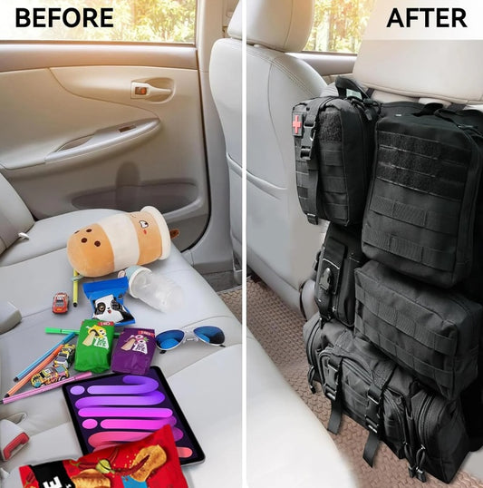 Tactical Car Seat Organizer –  for Emergency & Survival Gear