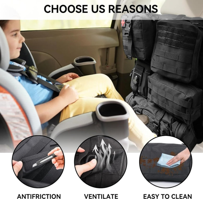 Tactical Car Seat Organizer –  for Emergency & Survival Gear