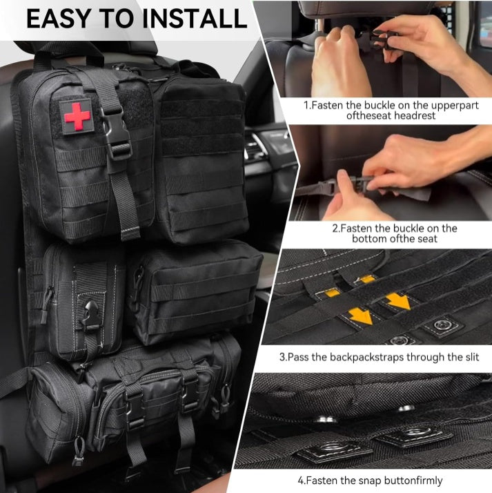 Tactical Car Seat Organizer –  for Emergency & Survival Gear