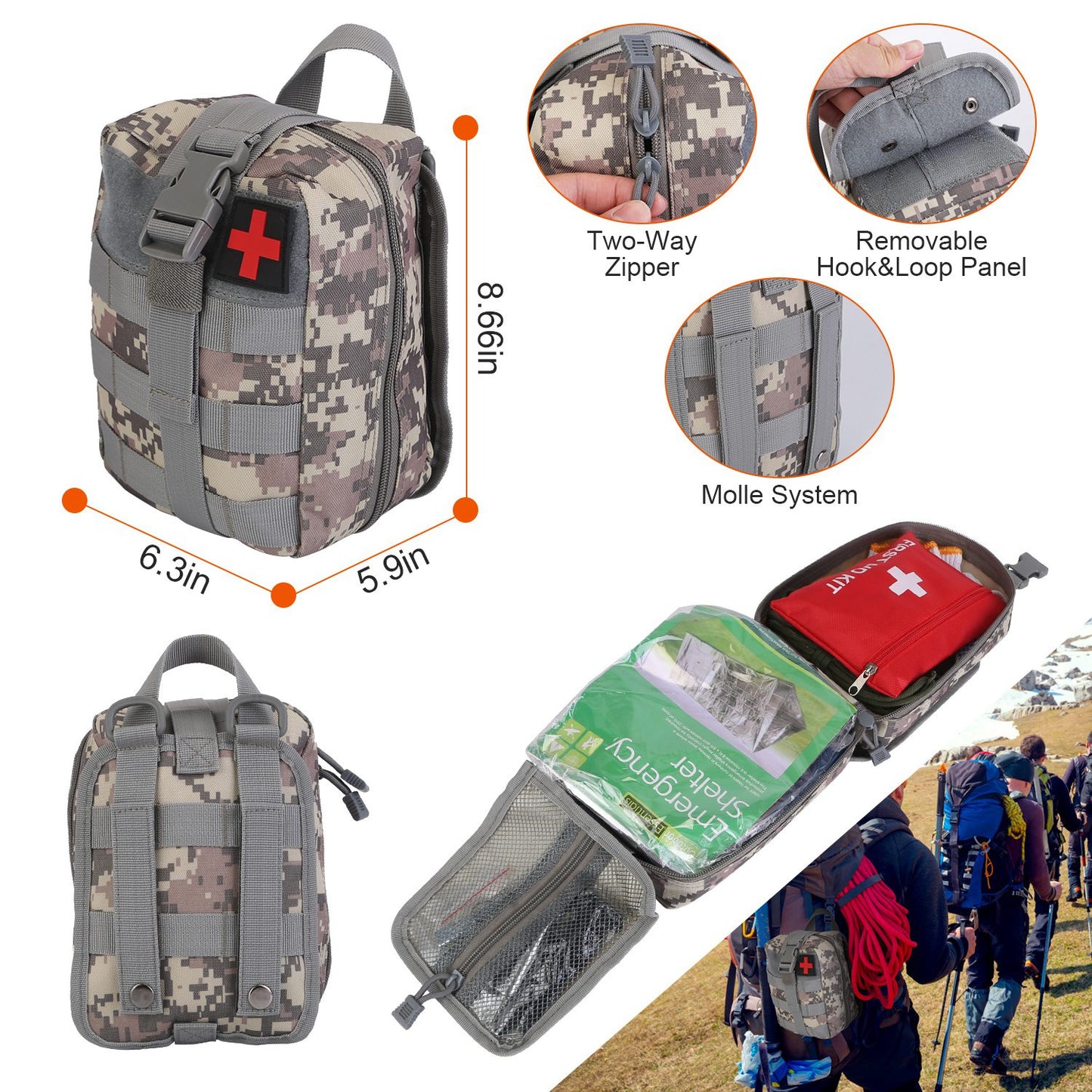 125-in-1 Ultimate Survival Kit with Tactical Bag & First Aid
